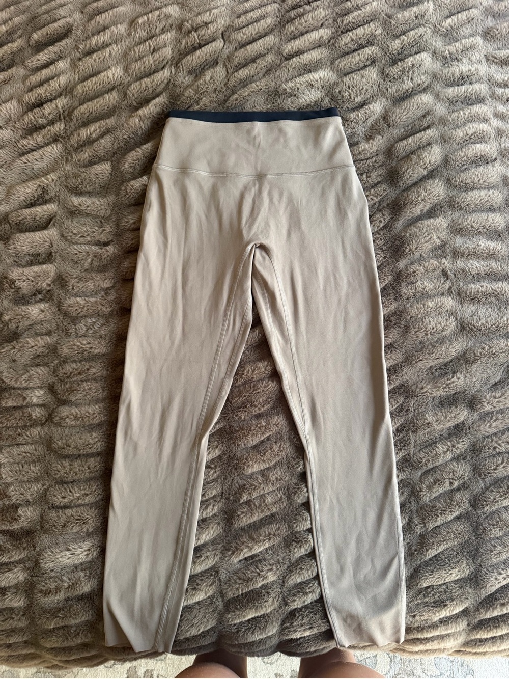 Abercrombie & Fitch Cream Leggings with Dark Contrast Waistband